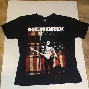 Jimi Hendrix American Flag Peace Sign Graphic Tshirt